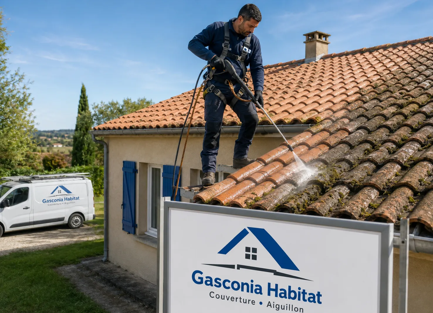 Démoussage toiture et nettoyage de couverture par Gasconia Habitat en Lot-et-Garonne